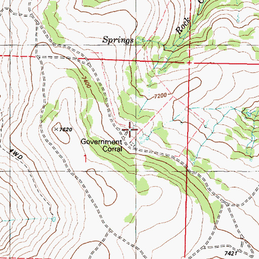 Topographic Map of Government Spring, OR