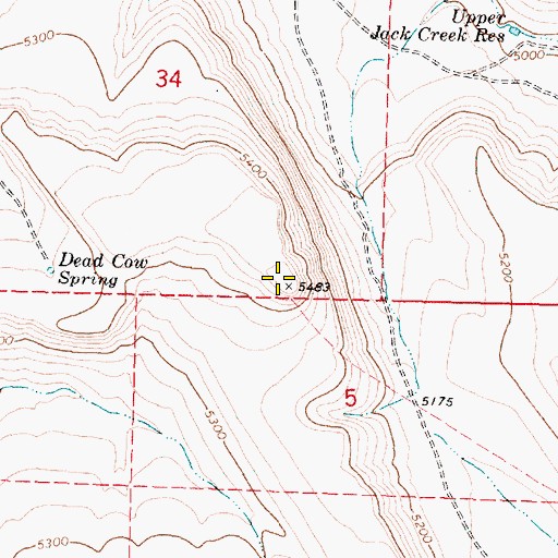 Topographic Map of Jack Mountain, OR