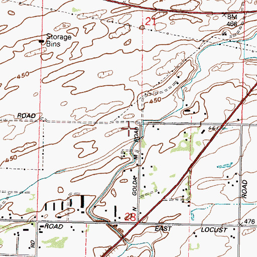 Topographic Map of Hat Rock Drain, OR