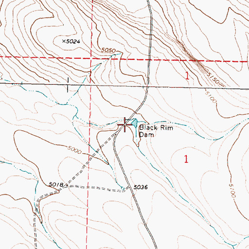 Topographic Map of Black Rim Reservoir, OR