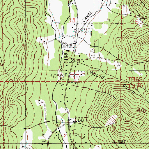 Topographic Map of Foots Cemetery, OR