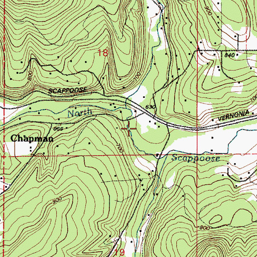 Topographic Map of Ruley (historical), OR