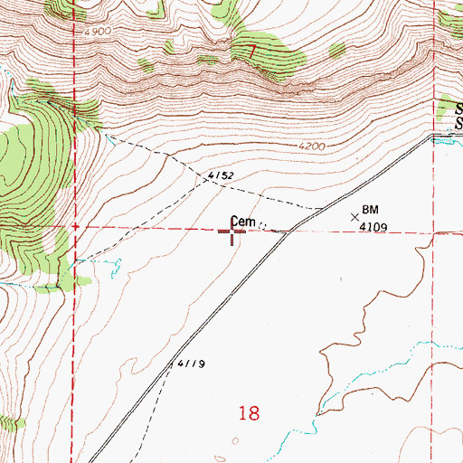 Topographic Map of Seward - Curks Cemetery, OR