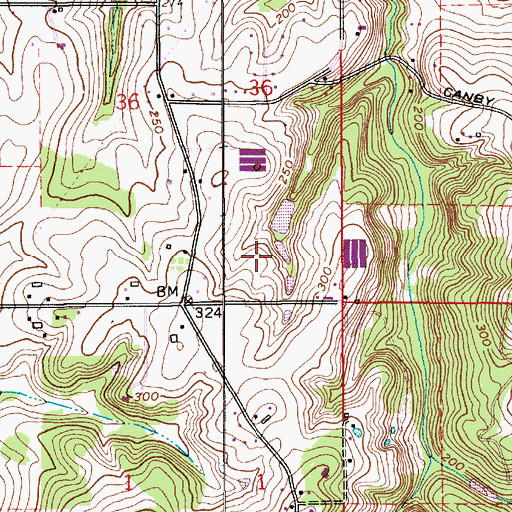 Topographic Map of Skyline Reservoirs, OR