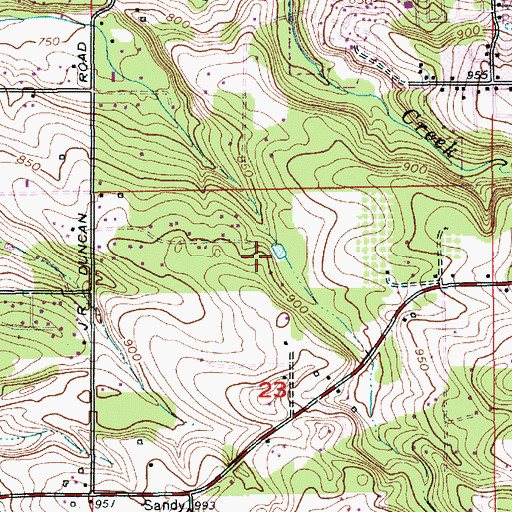 Topographic Map of Bull Frog Reservoir, OR