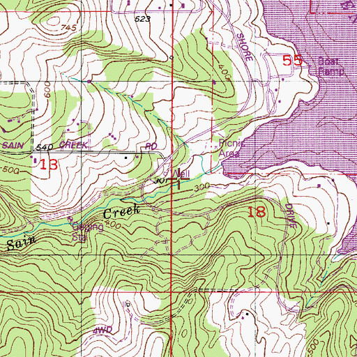 Topographic Map of Dorin Branch, OR