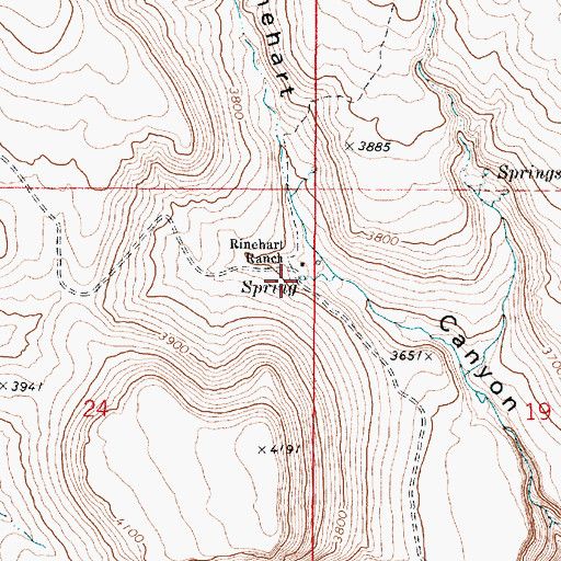 Topographic Map of Rinehart Spring, OR