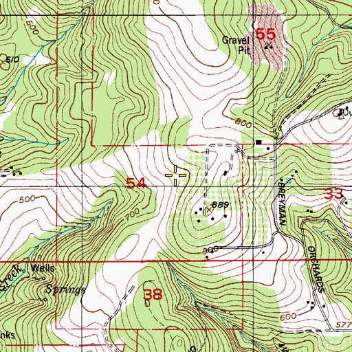 Topographic Map of Pringle Spring, OR