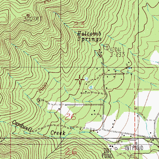 Topographic Map of Gregory Reservoir, OR