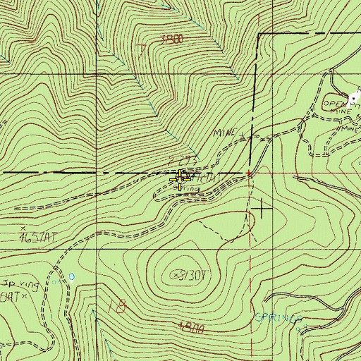 Topographic Map of Cold Spring, OR