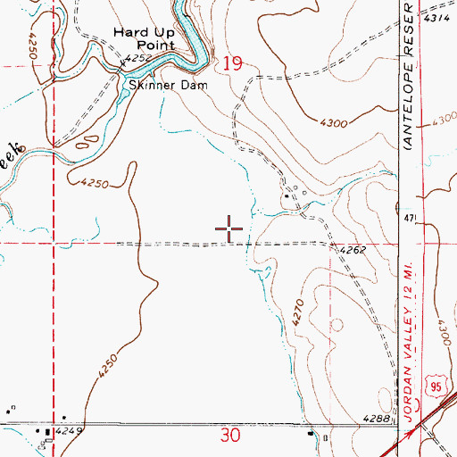 Topographic Map of North Antelope Canal, OR