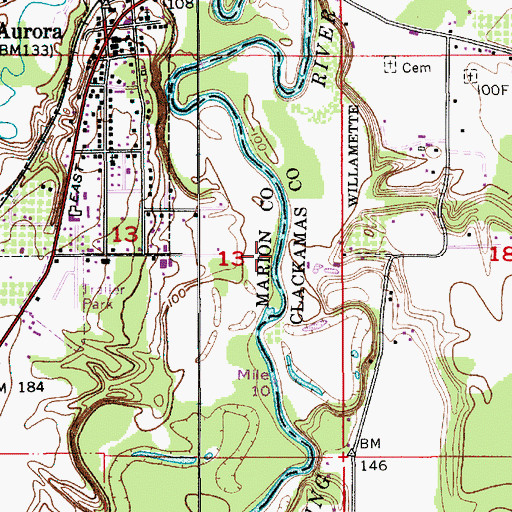 Topographic Map of Netter Creek, OR