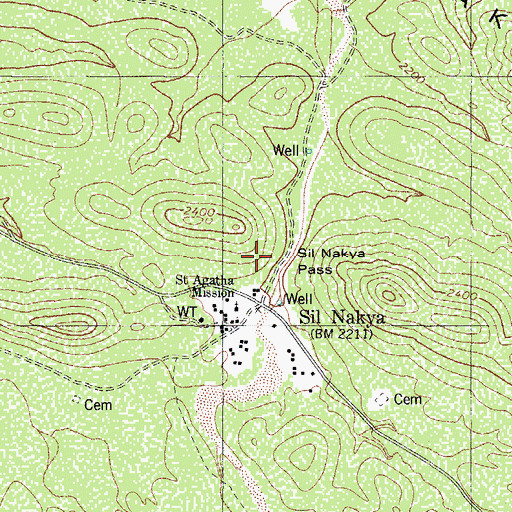 Topographic Map of Sil Nakya Pass, AZ