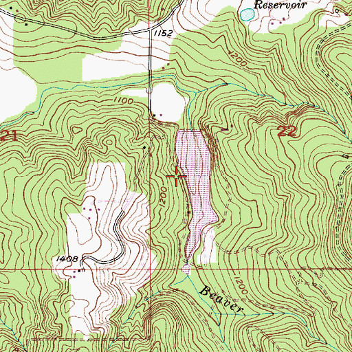 Topographic Map of Beyer Reservoir, OR