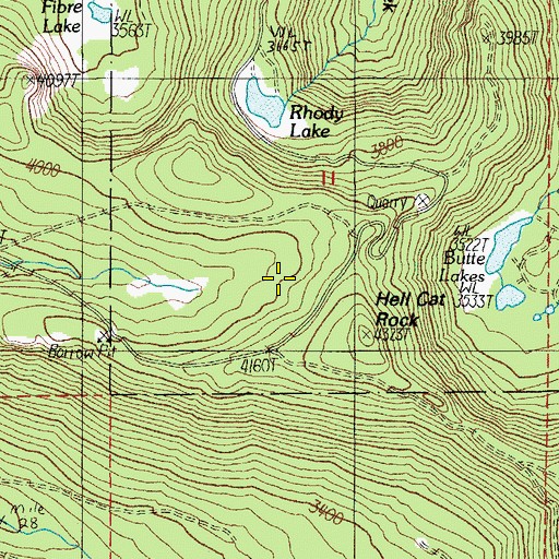 Topographic Map of Hell Cat Rock, OR