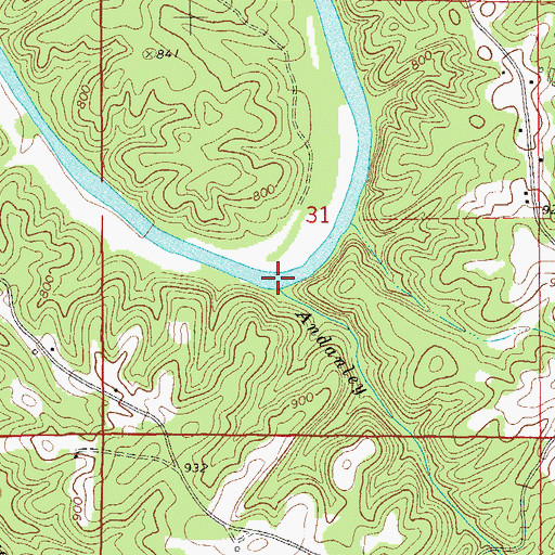 Topographic Map of Andanley Branch, AL