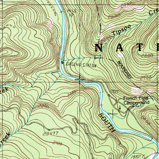 Topographic Map of Yankee Creek, OR