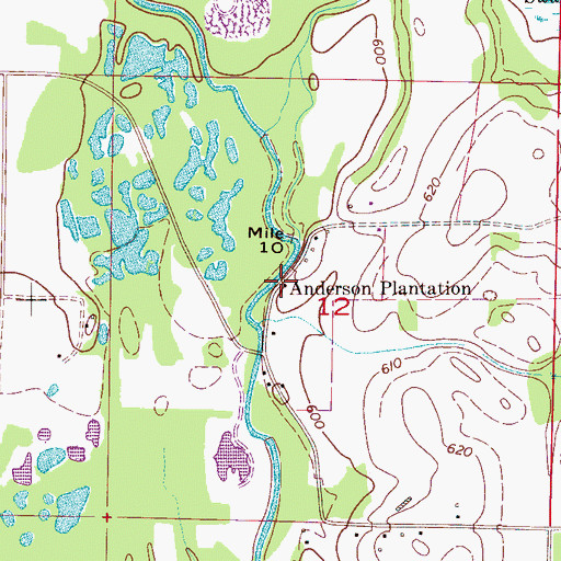 Topographic Map of Anderson Plantation, AL