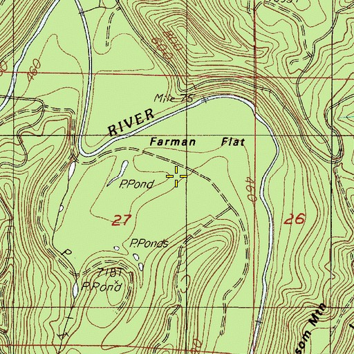 Topographic Map of Farman Flat, OR