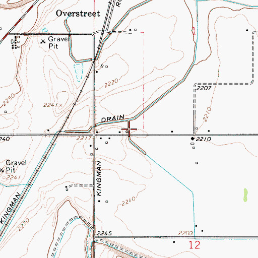 Topographic Map of Kingman, OR