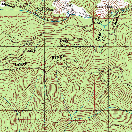 Topographic Map of Timber Ridge, OR