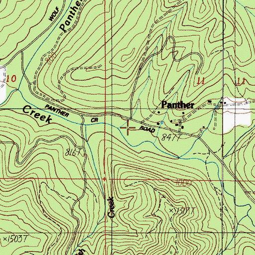 Topographic Map of Panther (historical), OR