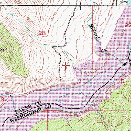 Topographic Map of Bear Creek, OR