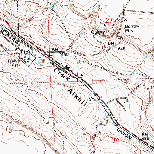 Topographic Map of Eddy (historical), OR