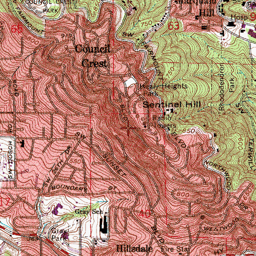 Topographic Map of KTJA-FM, OR