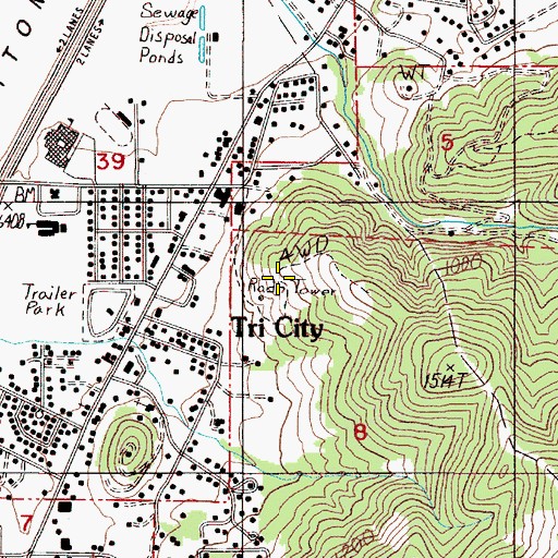 Topographic Map of KROR-AM, OR