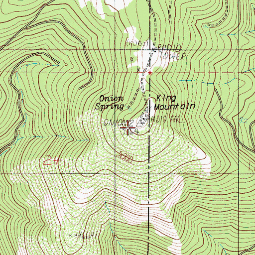 Topographic Map of KSYS-TV, OR