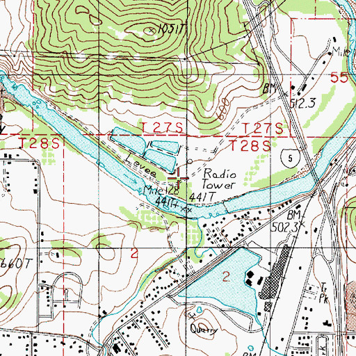 Topographic Map of KYES-AM, OR