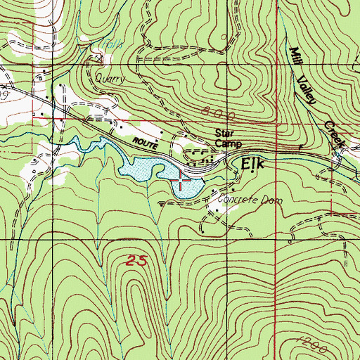 Topographic Map of Forcia and Larsen Dam, OR