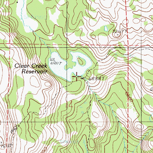 Topographic Map of Clear Creek Dam, OR