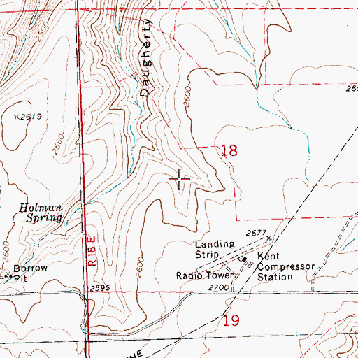 Topographic Map of Compressor Station Number 10 Airstrip (historical), OR
