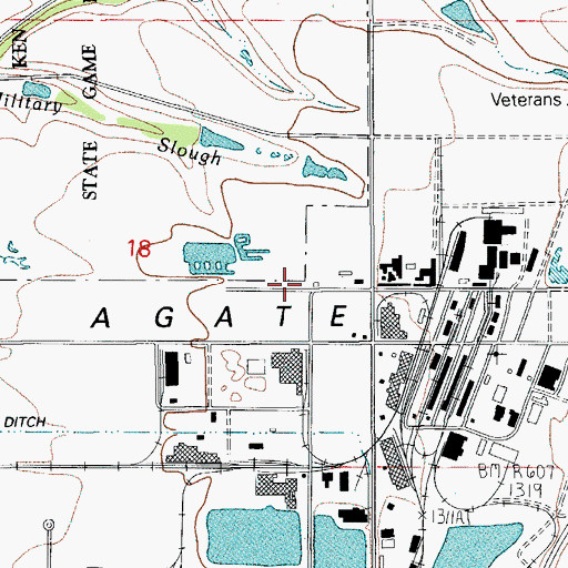 Topographic Map of Burrill Airport, OR