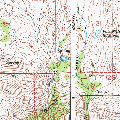 Topographic Map of True Blue Reservoir, OR