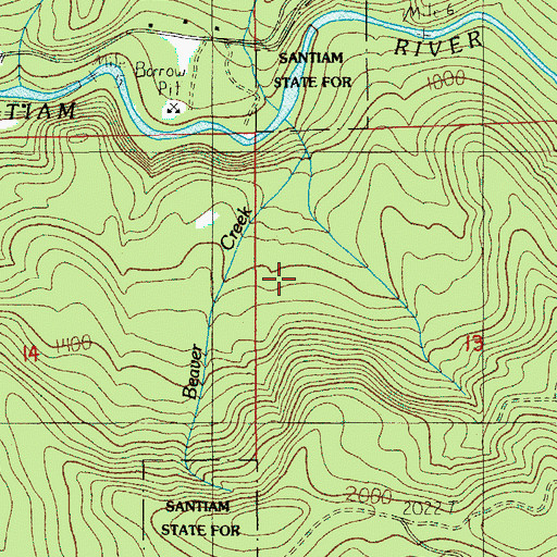 Topographic Map of Walker Creek, OR