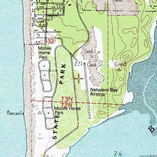 Topographic Map of Nehalem Bay State Airport, OR