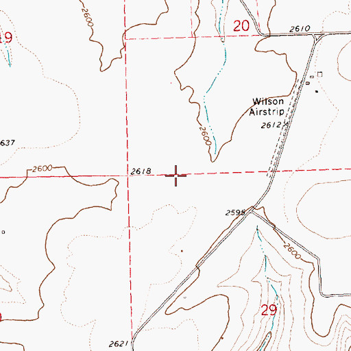 Topographic Map of George Wilson Ranch Airstrip (historical), OR