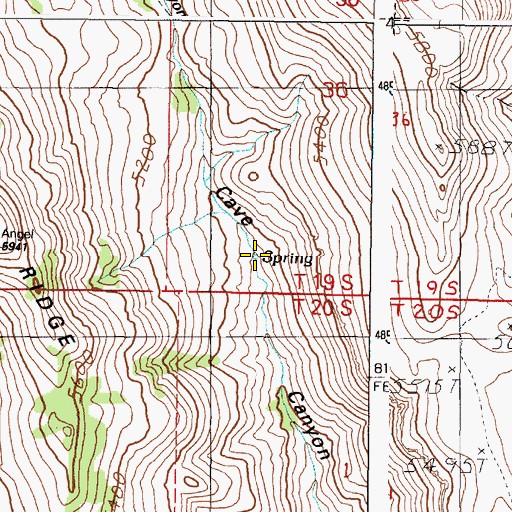 Topographic Map of Poverty Spring, OR