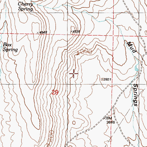 Topographic Map of Fan Spring, OR