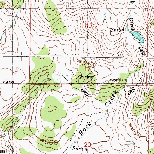 Topographic Map of Fox Spring, OR