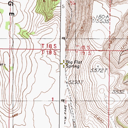 Topographic Map of Big Flat Spring, OR