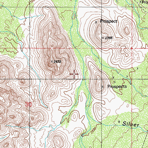Topographic Map of Silver Bell Wash, AZ
