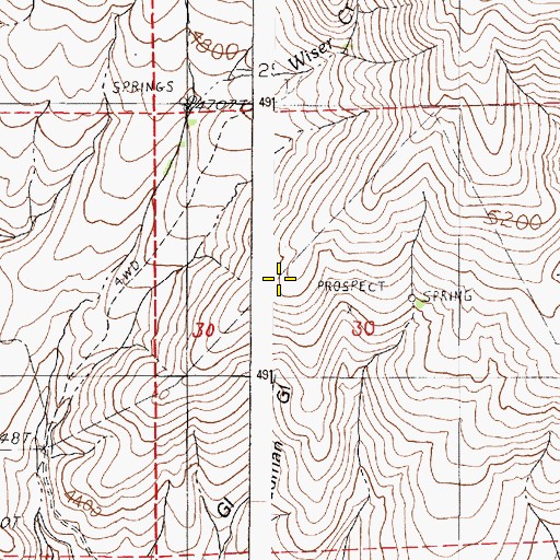 Topographic Map of Cube Spring, OR