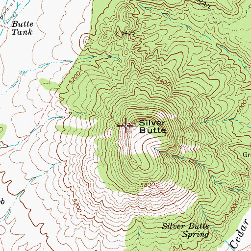 Topographic Map of Silver Butte, AZ