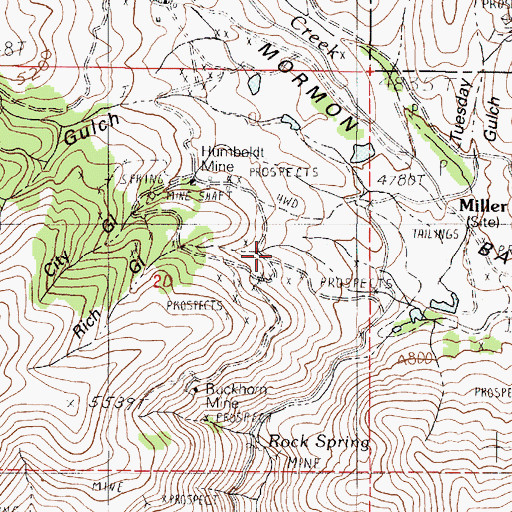 Topographic Map of Rich Gulch, OR