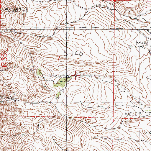Topographic Map of The Ponds Reservoir, OR