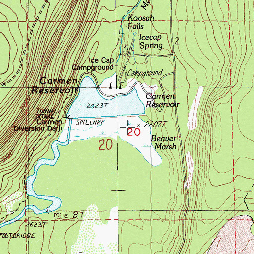 Topographic Map of Ice Cap Creek, OR